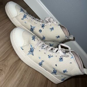 Floral high top sneakers